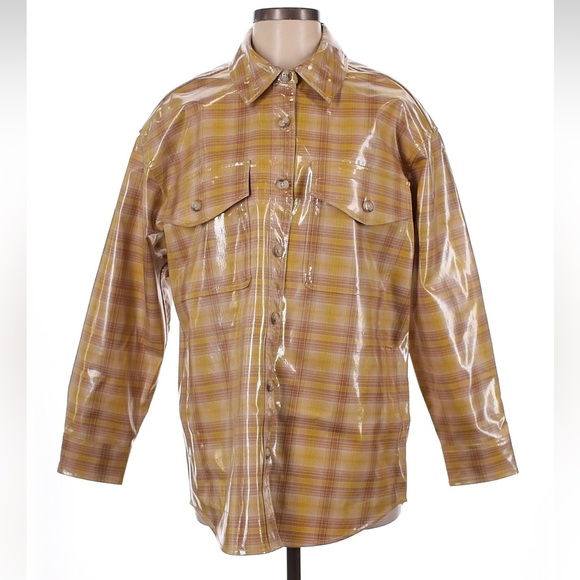 Madewell Laminated Superoversized Shirt-Jacket in Yarn-Dyed Plaid Size Small S - Picture 5 of 9